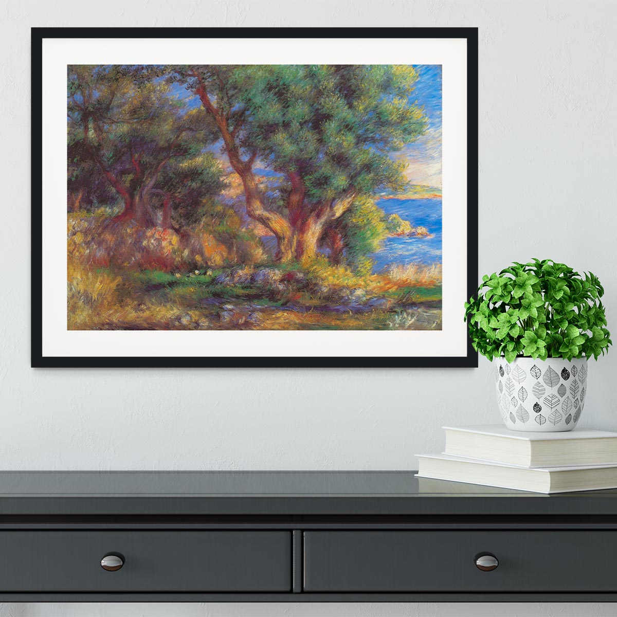 Landscape in Menton by Renoir Framed Print - Canvas Art Rocks - 1