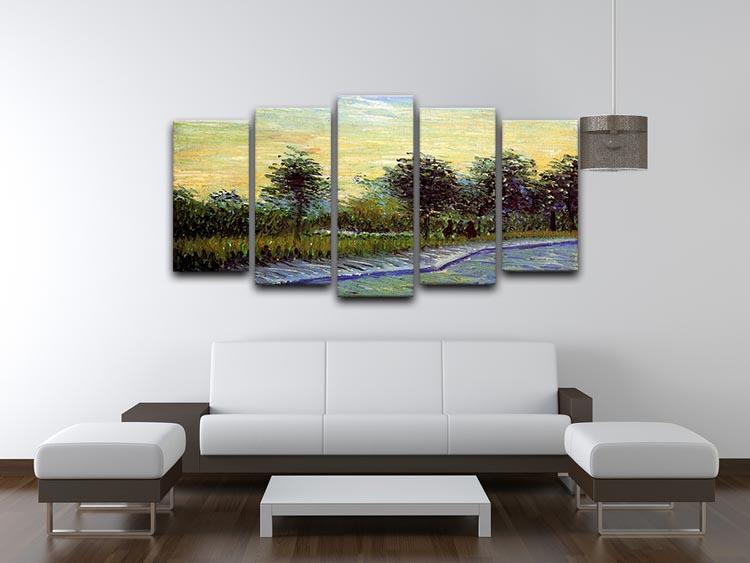 Lane in Voyer d Argenson Park at Asnieres by Van Gogh 5 Split Panel Canvas - Canvas Art Rocks - 3