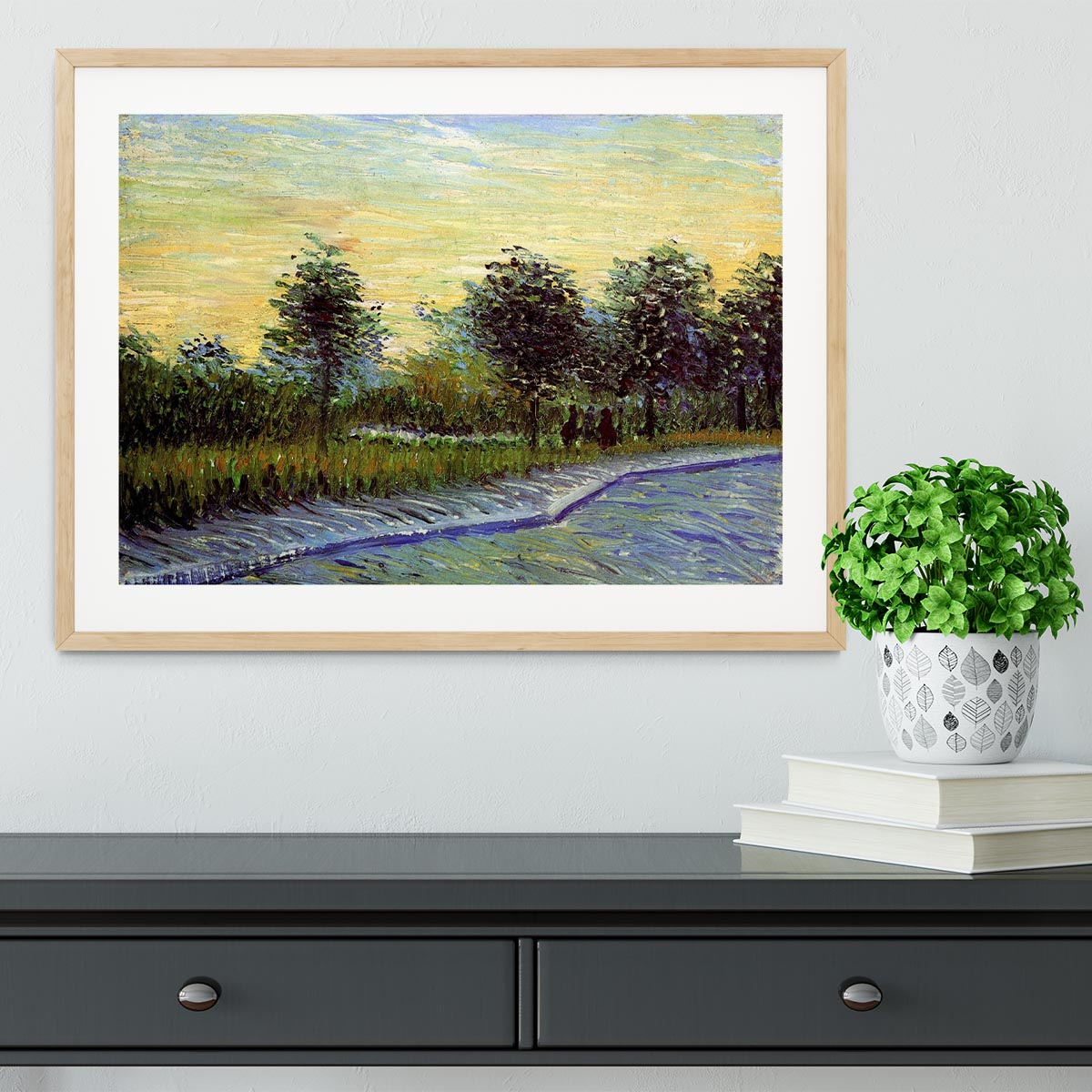 Lane in Voyer d Argenson Park at Asnieres by Van Gogh Framed Print - Canvas Art Rocks - 3