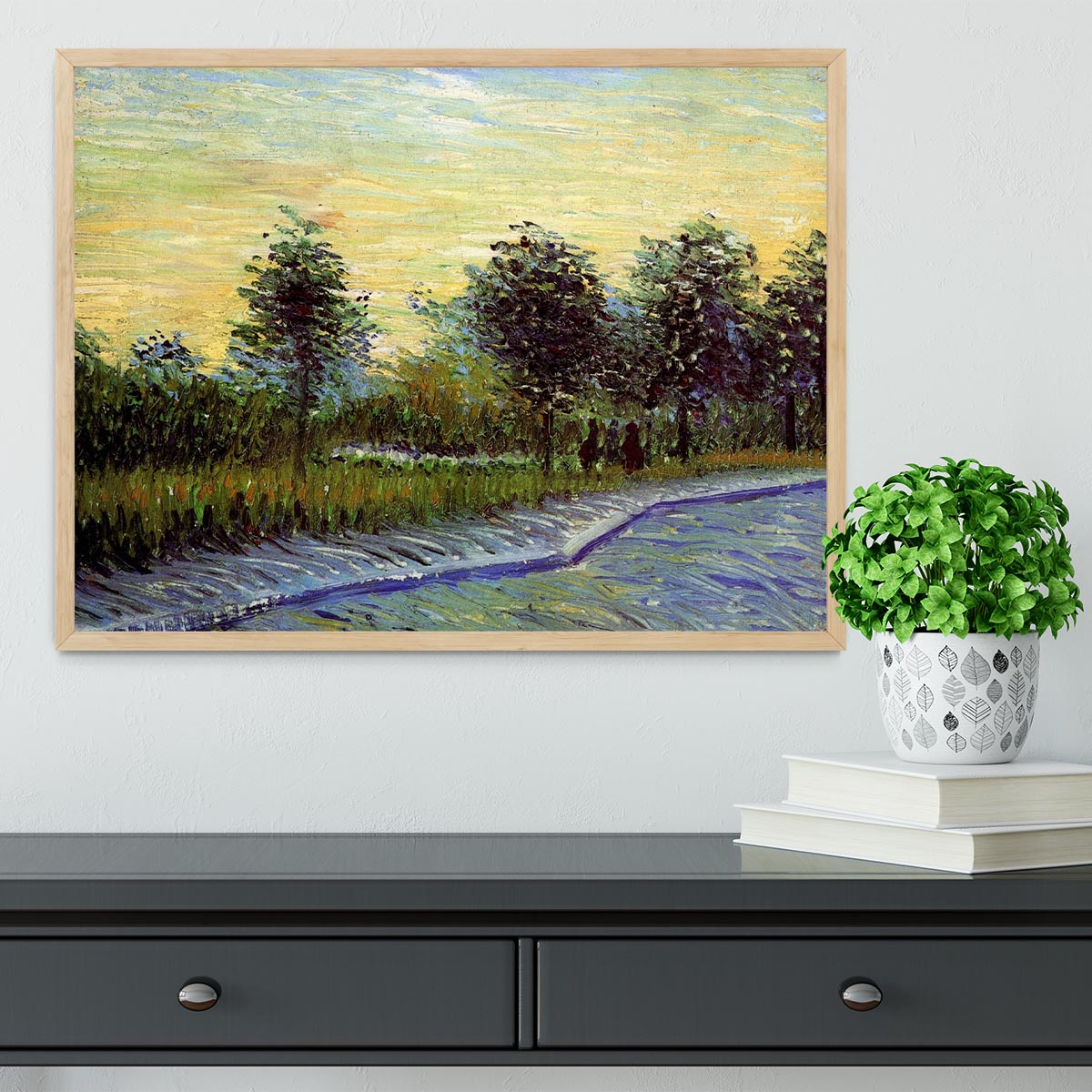 Lane in Voyer d Argenson Park at Asnieres by Van Gogh Framed Print - Canvas Art Rocks - 4