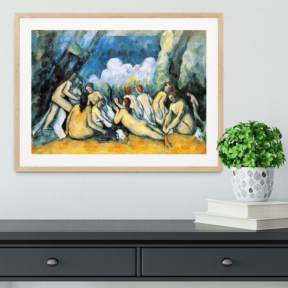 Large Bathers by Cezanne Framed Print - Canvas Art Rocks - 3