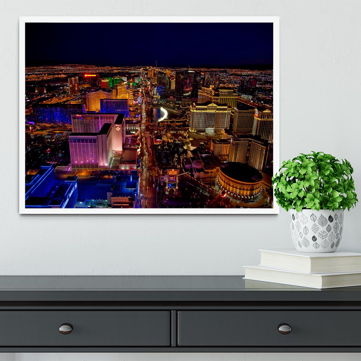 Las Vegas At Night Framed Print - Canvas Art Rocks -6
