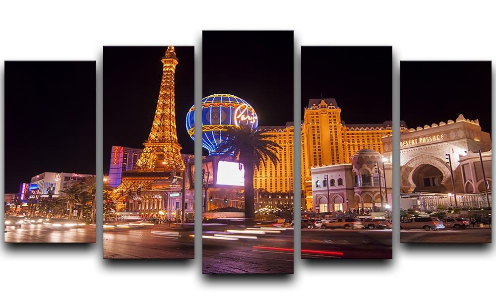 Las Vegas Blvd at Flamingo 5 Split Panel Canvas - Canvas Art Rocks - 1