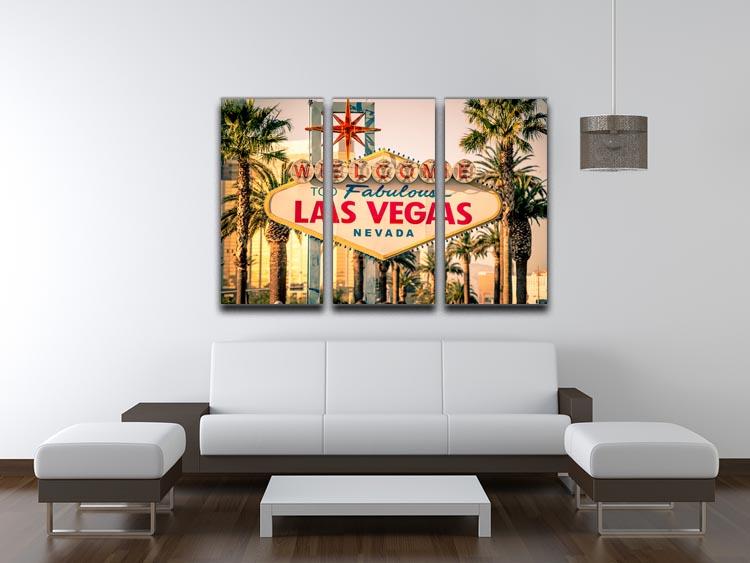Las Vegas Welcomes You 3 Split Panel Canvas Print - Canvas Art Rocks - 3