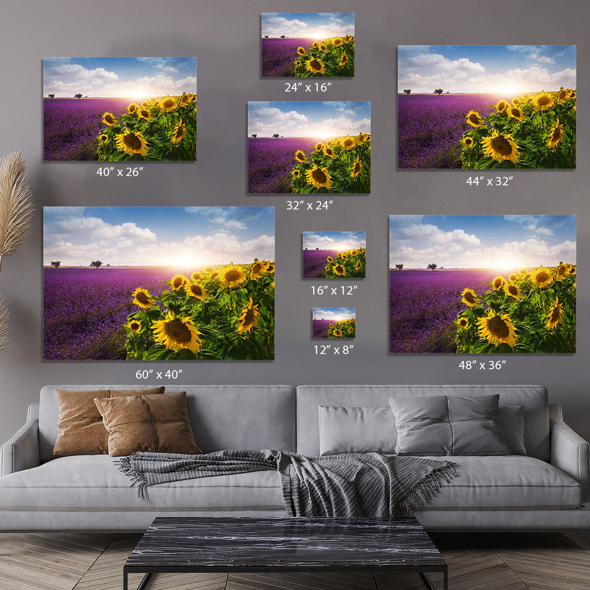 Lavender and sunflowers fields Canvas Print or Poster - Canvas Art Rocks - 7