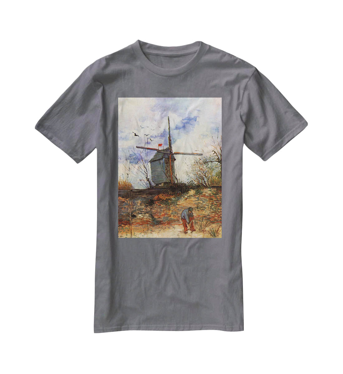 Le Moulin de la Galette 2 by Van Gogh T-Shirt - Canvas Art Rocks - 3