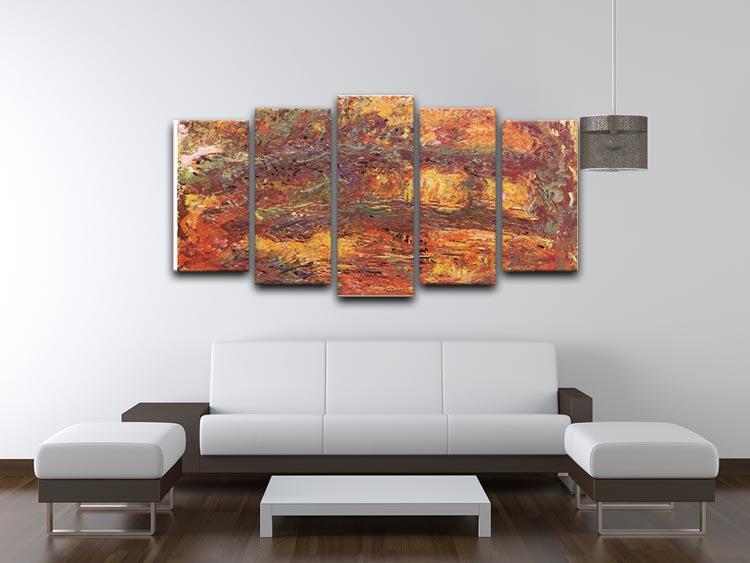 Le Pont Japonais 1922 by Monet 5 Split Panel Canvas - Canvas Art Rocks - 3