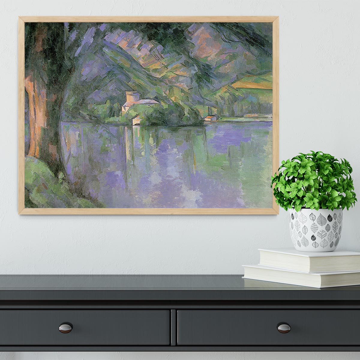Le lac d Annecy 1896 by Cezanne Framed Print - Canvas Art Rocks - 4
