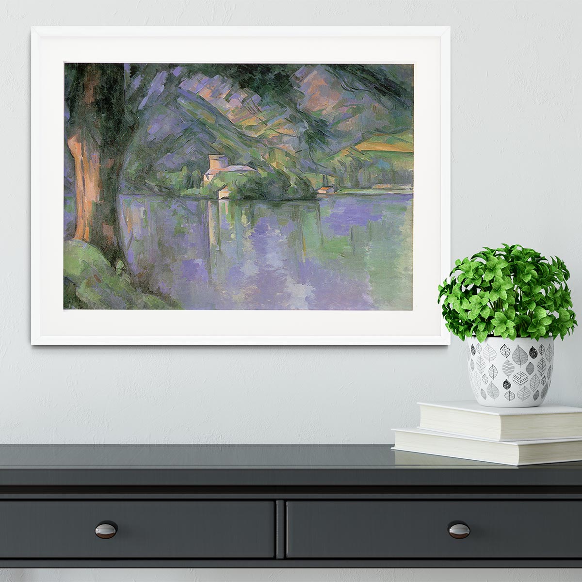 Le lac d Annecy 1896 by Cezanne Framed Print - Canvas Art Rocks - 5
