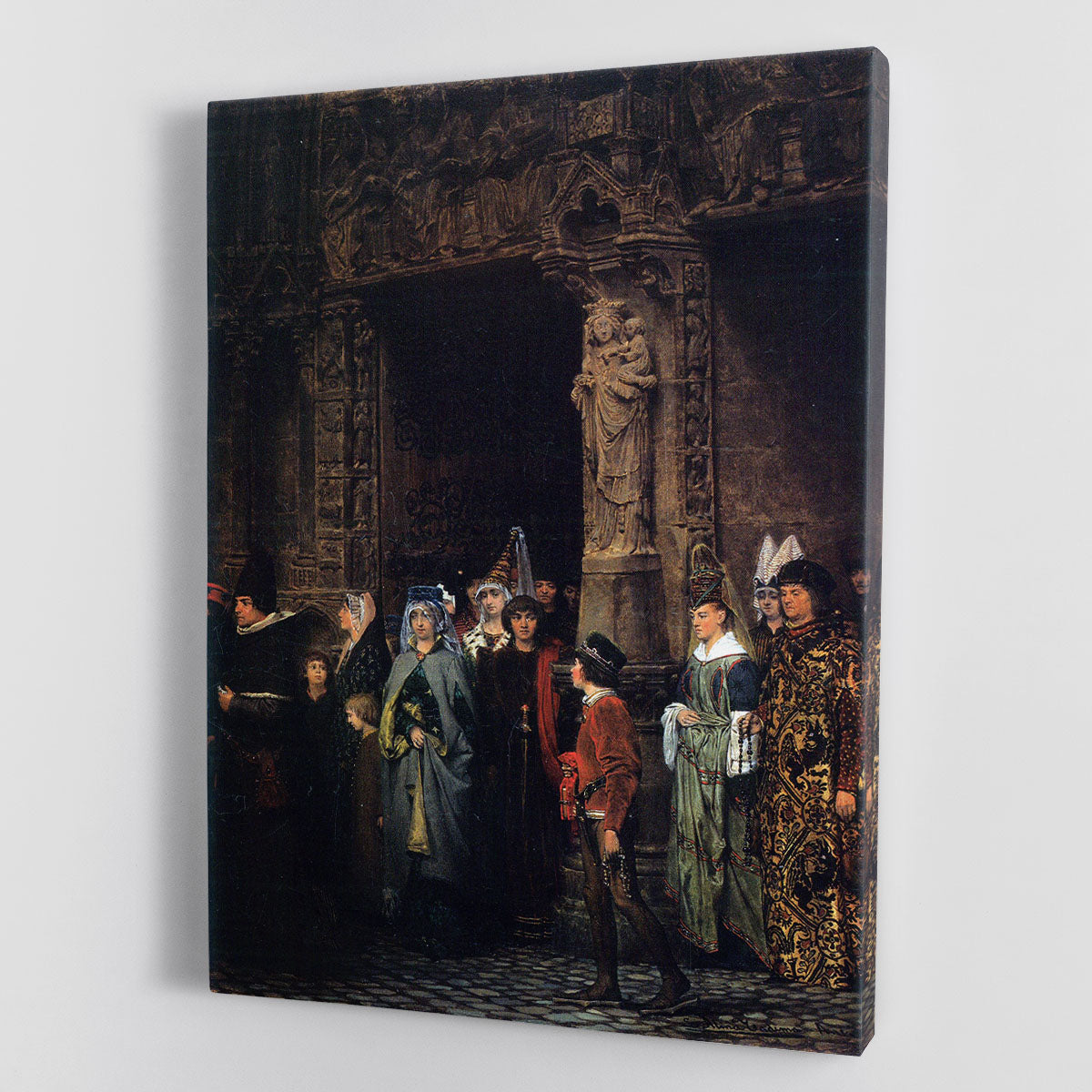 Leaving a church in the 15th Century by Alma Tadema Canvas Print or Poster - Canvas Art Rocks - 1