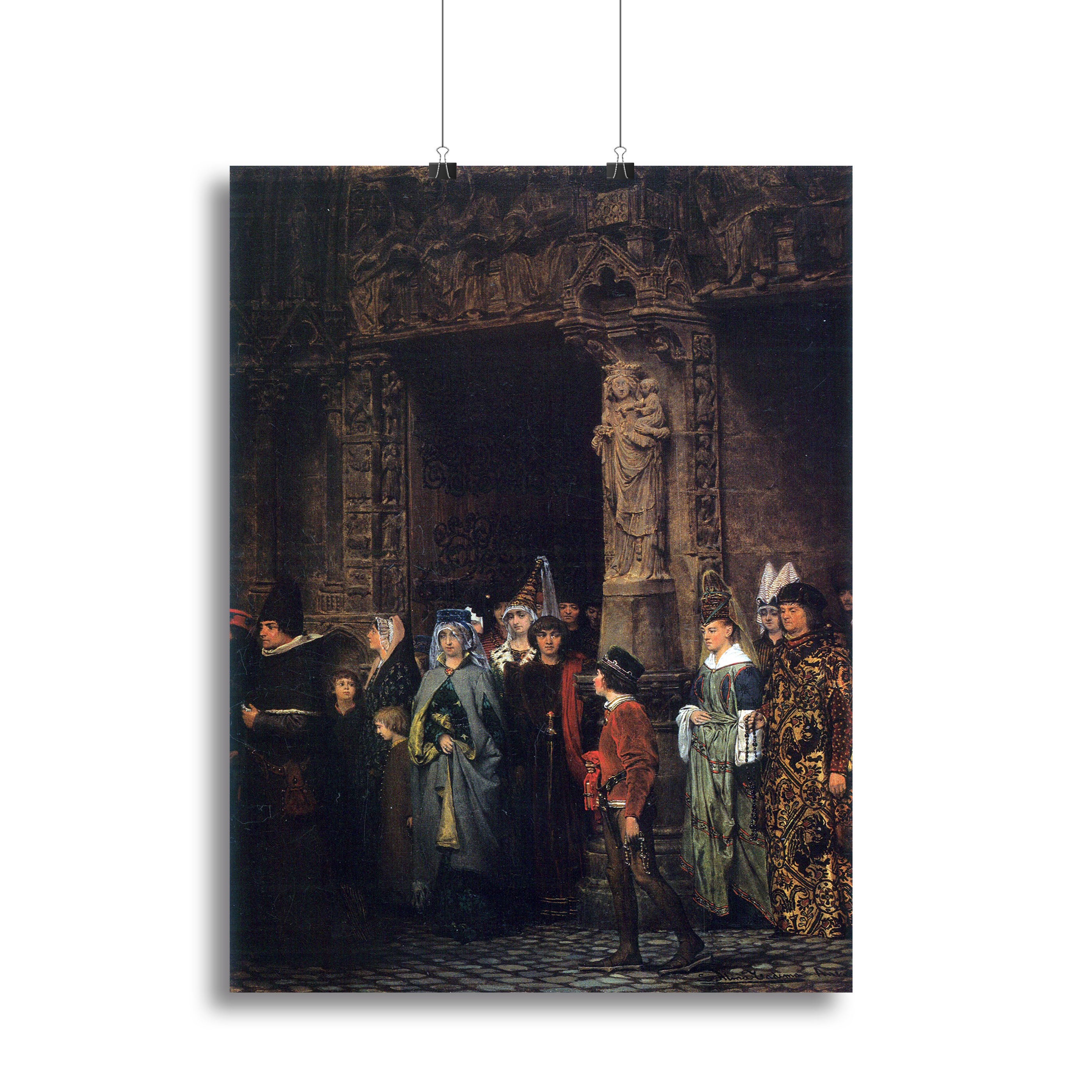 Leaving a church in the 15th Century by Alma Tadema Canvas Print or Poster - Canvas Art Rocks - 2