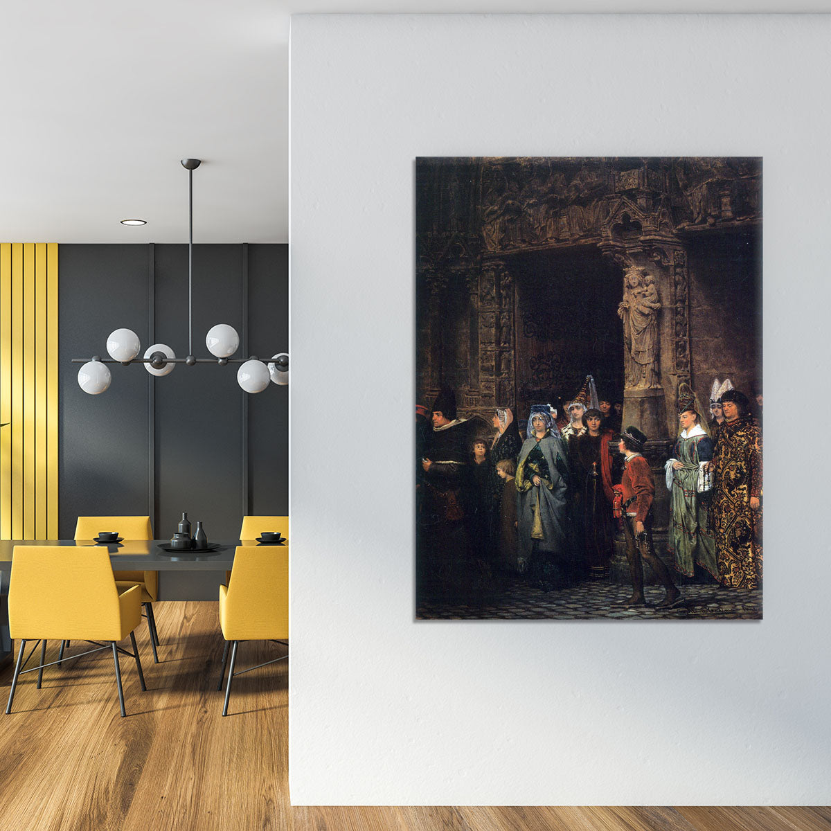 Leaving a church in the 15th Century by Alma Tadema Canvas Print or Poster - Canvas Art Rocks - 4