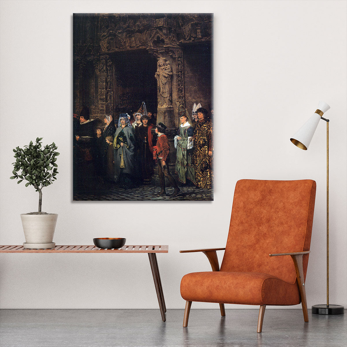 Leaving a church in the 15th Century by Alma Tadema Canvas Print or Poster - Canvas Art Rocks - 6