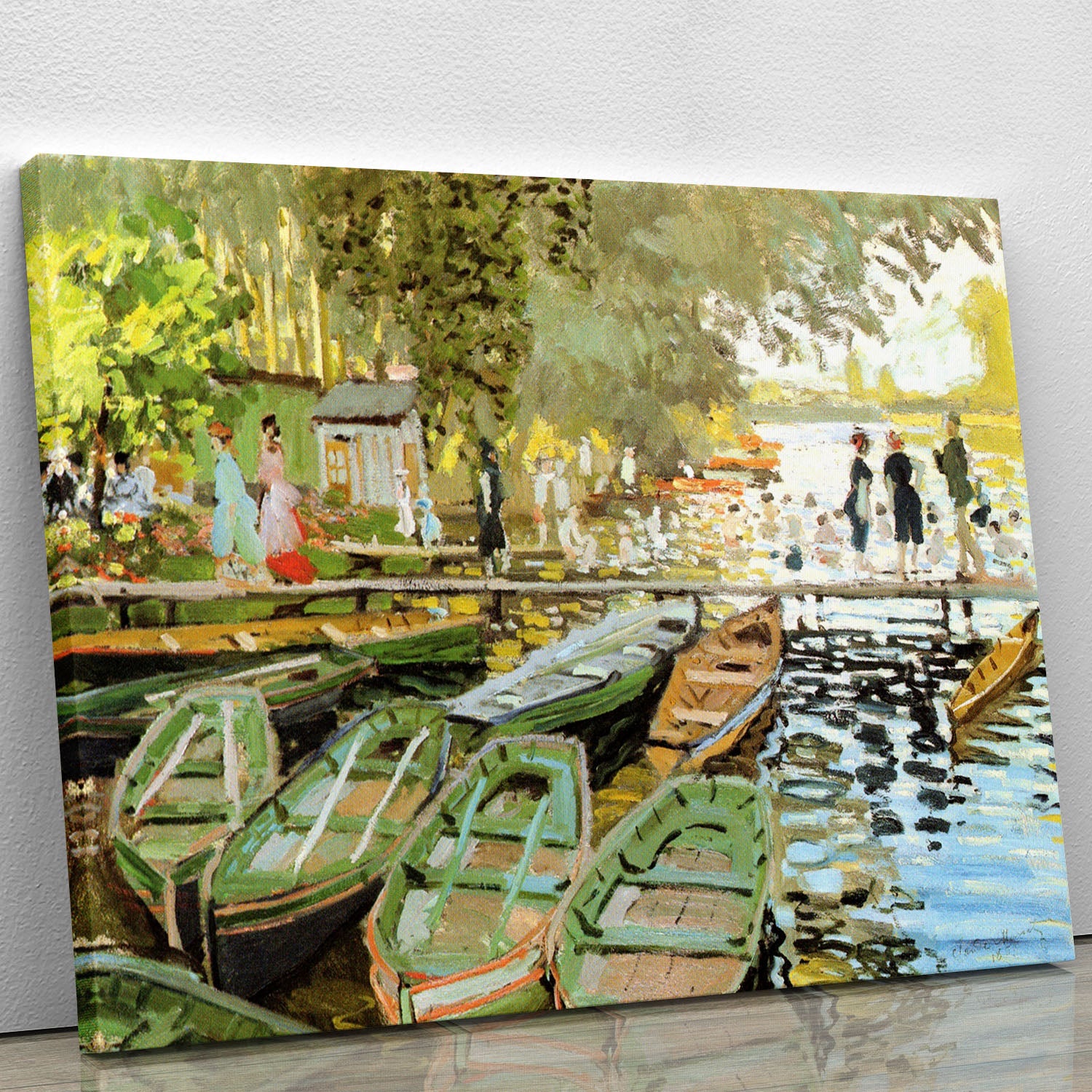 Les bain de la Grenouillere by Monet Canvas Print or Poster - Canvas Art Rocks - 1