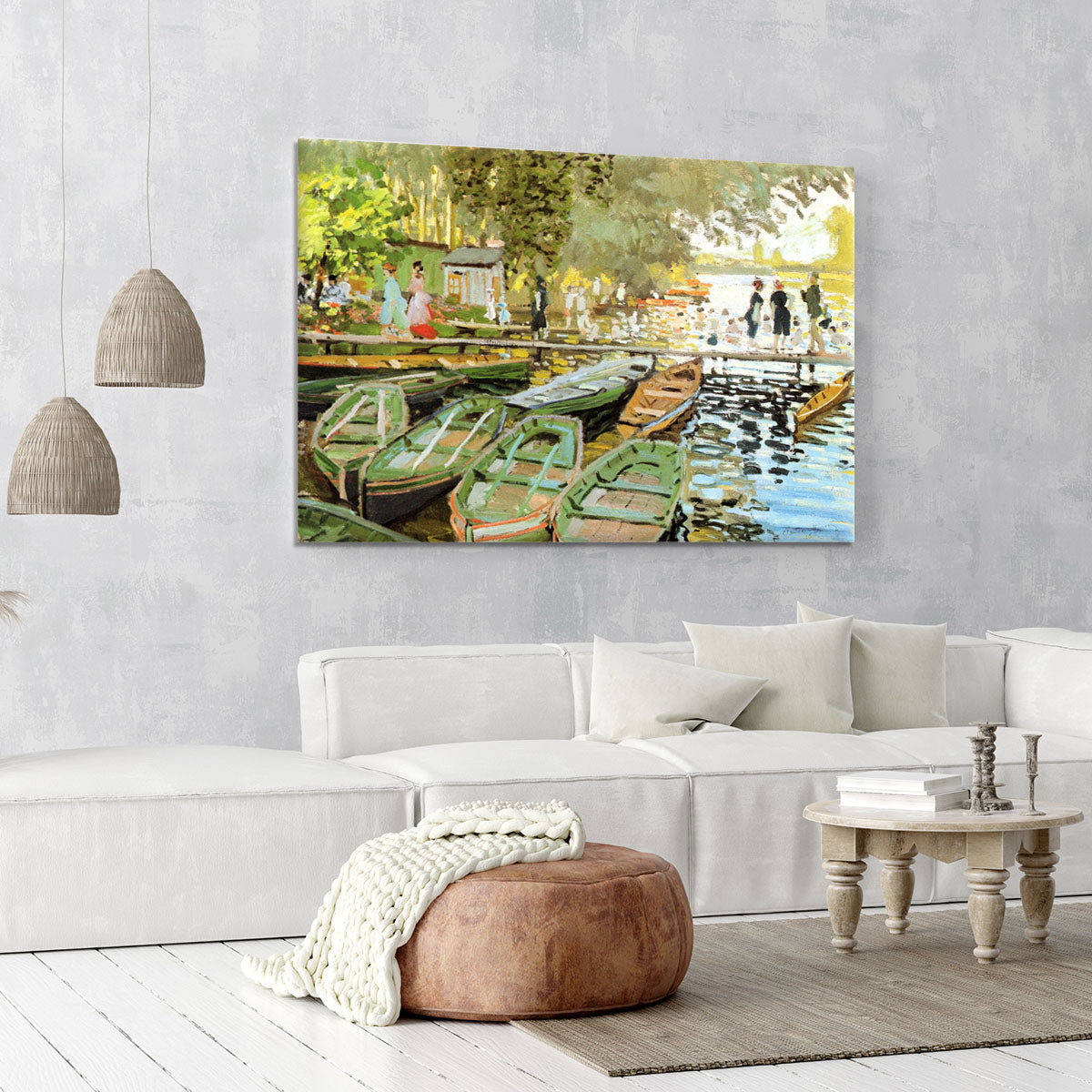 Les bain de la Grenouillere by Monet Canvas Print or Poster - Canvas Art Rocks - 6