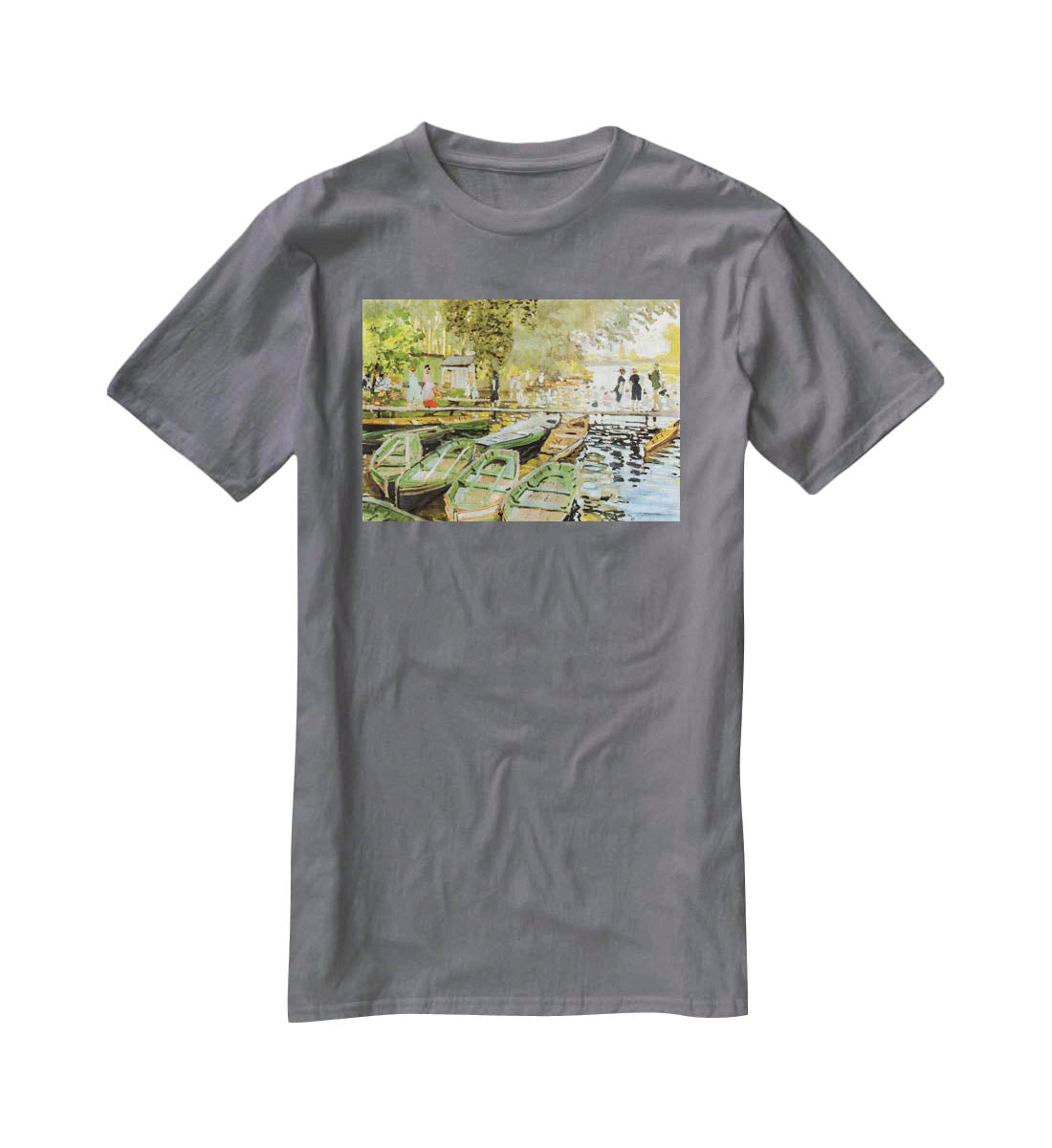 Les bain de la Grenouillere by Monet T-Shirt - Canvas Art Rocks - 3