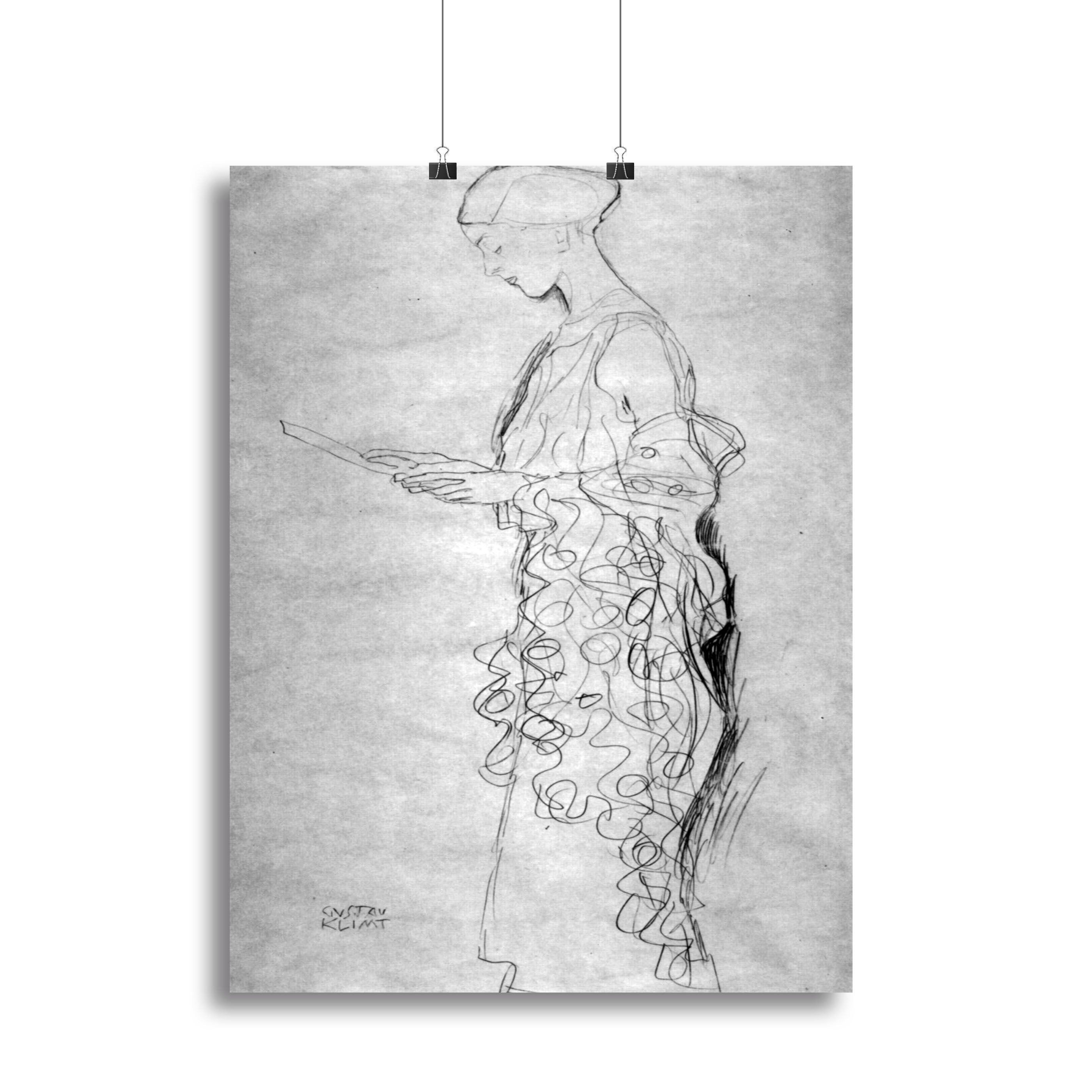 Lesendes girl in profile by Klimt Canvas Print or Poster - Canvas Art Rocks - 2