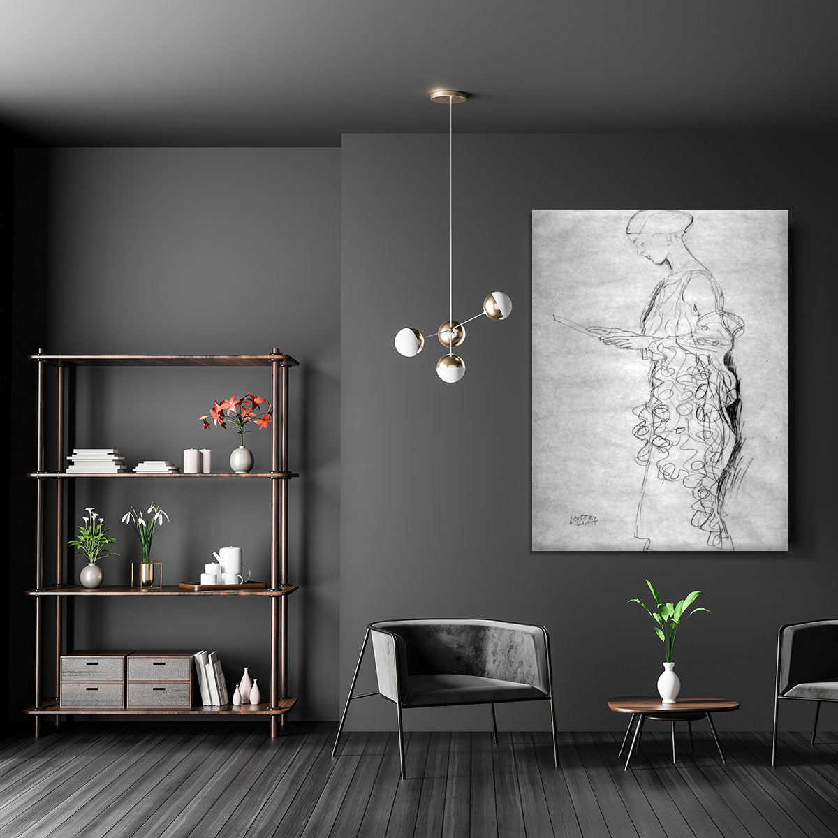 Lesendes girl in profile by Klimt Canvas Print or Poster - Canvas Art Rocks - 5