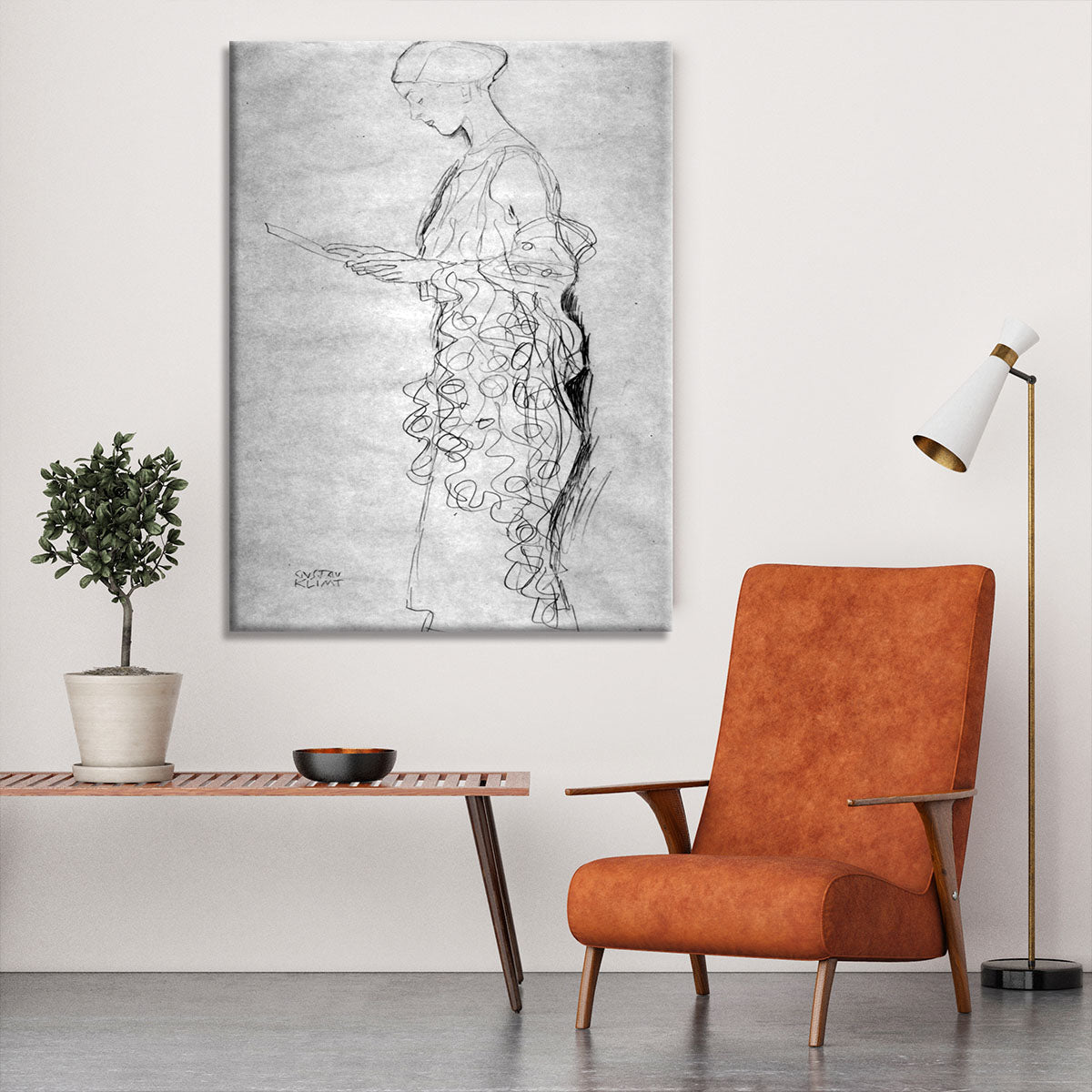 Lesendes girl in profile by Klimt Canvas Print or Poster - Canvas Art Rocks - 6