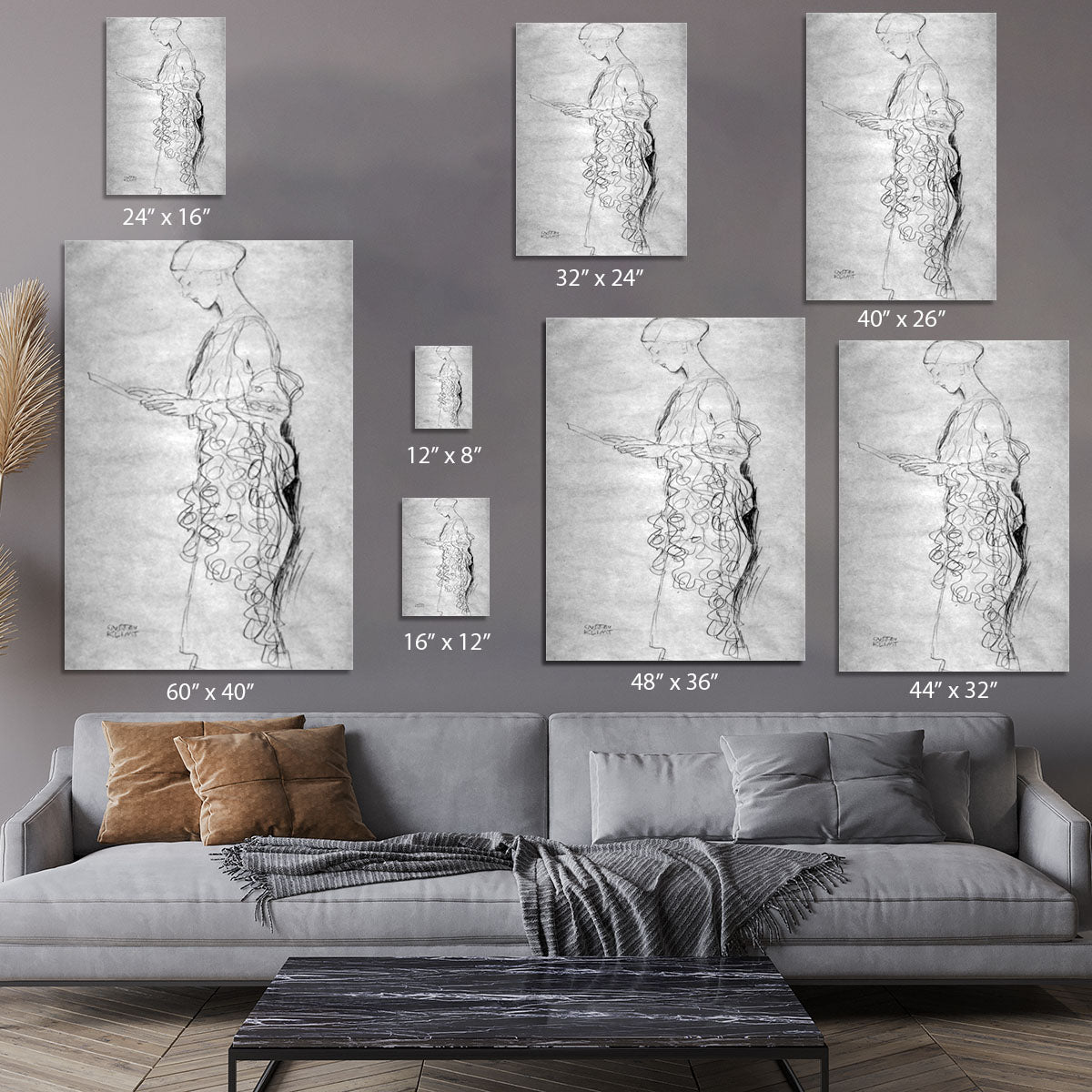 Lesendes girl in profile by Klimt Canvas Print or Poster - Canvas Art Rocks - 7