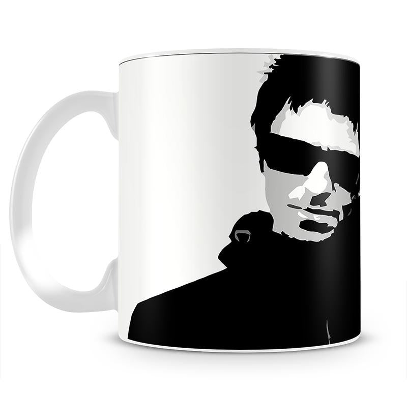 Liam Gallagher Black and White Mug - Canvas Art Rocks - 1