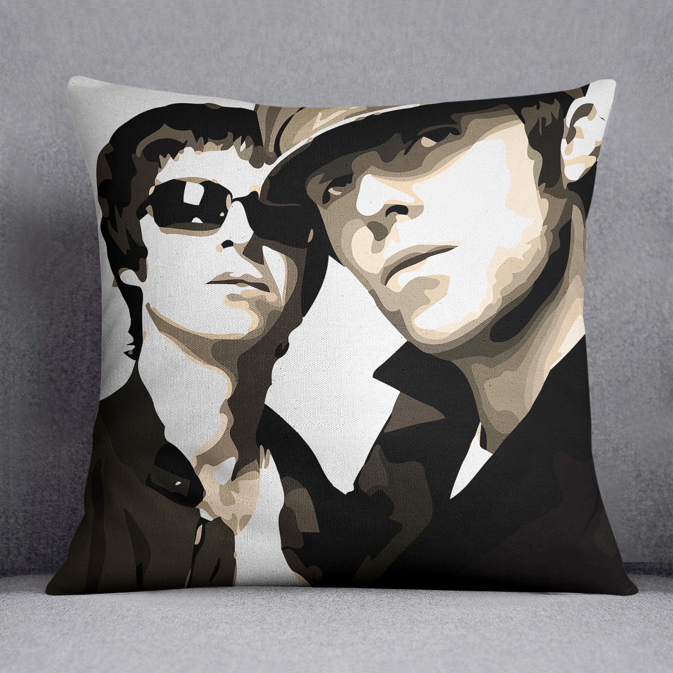 Liam and Noel Gallagher Oasis Cushion