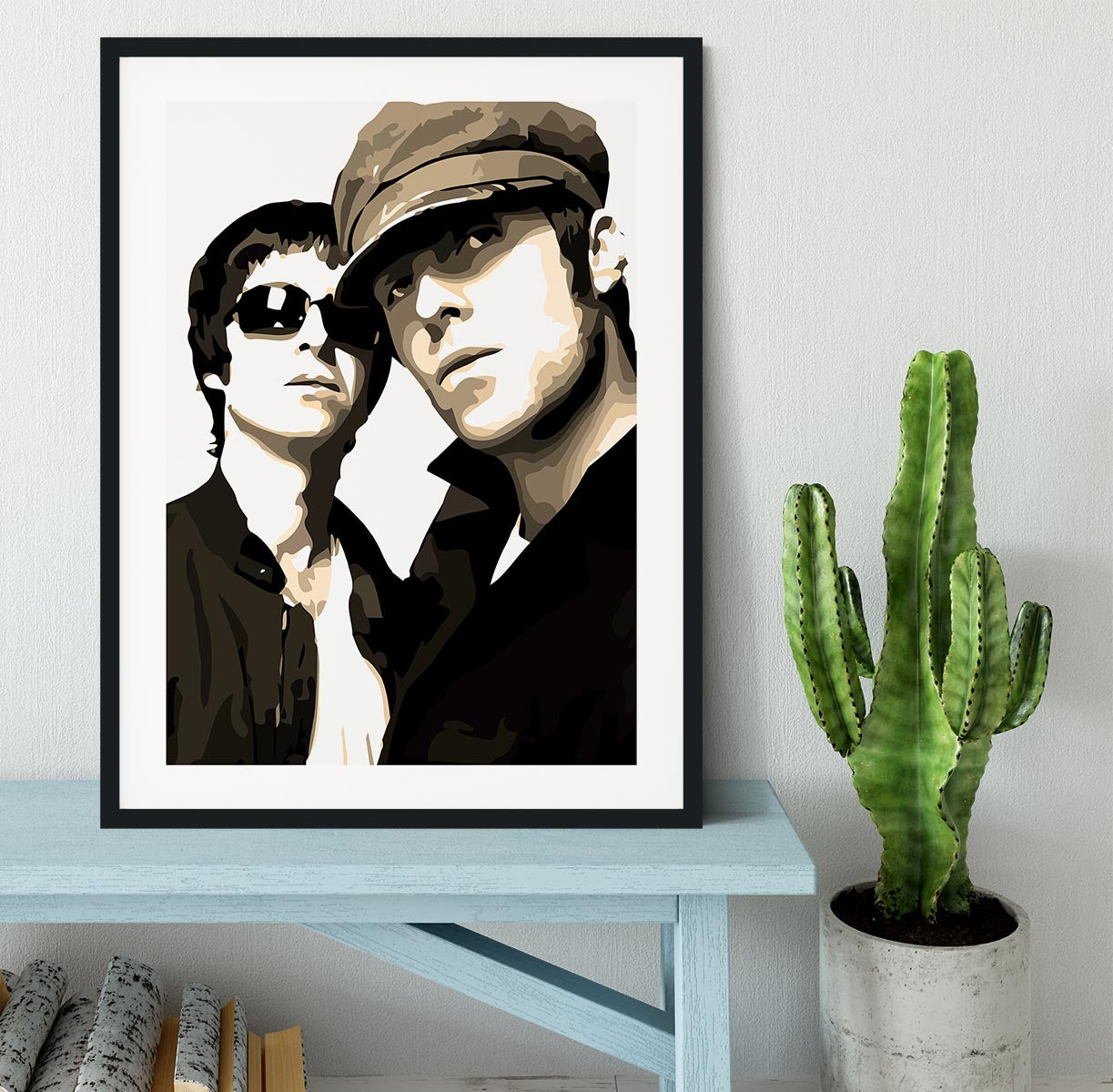 Liam and Noel Gallagher Oasis Framed Print - Canvas Art Rocks - 1