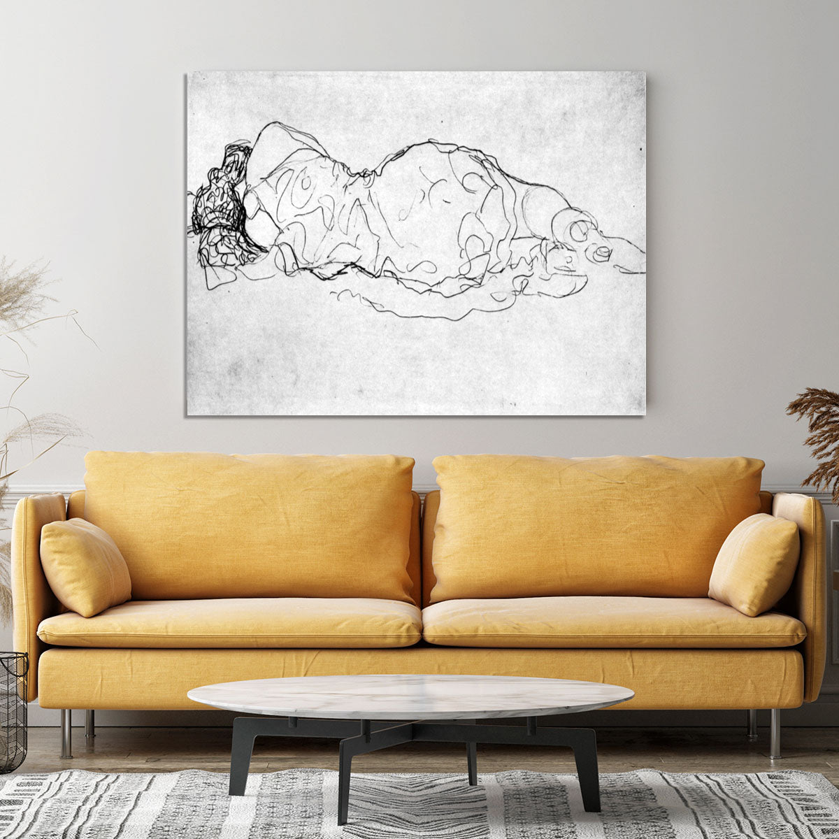 Liegende back figure by Klimt Canvas Print or Poster - Canvas Art Rocks - 4