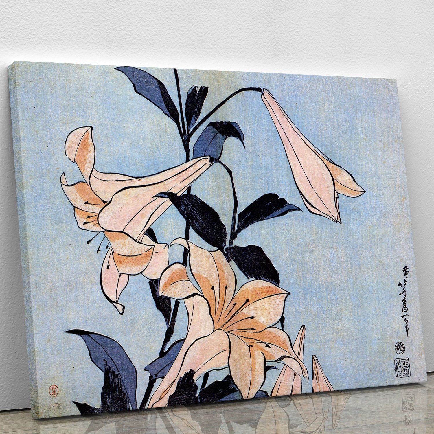 Lilies by Hokusai Canvas Print or Poster - Canvas Art Rocks - 1