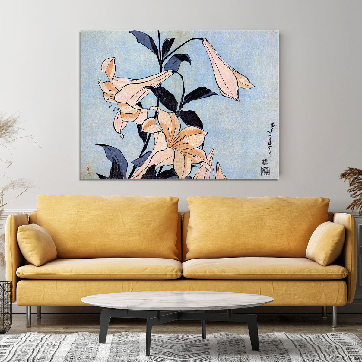 Lilies by Hokusai Canvas Print or Poster - Canvas Art Rocks - 4