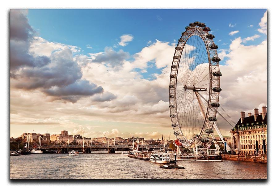 London Eye on River Thames Canvas Print or Poster - Canvas Art Rocks - 1