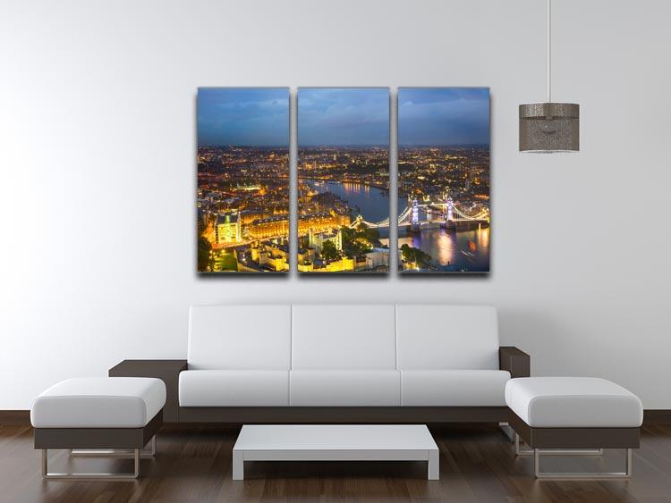 London at sunset City background 3 Split Panel Canvas Print - Canvas Art Rocks - 3