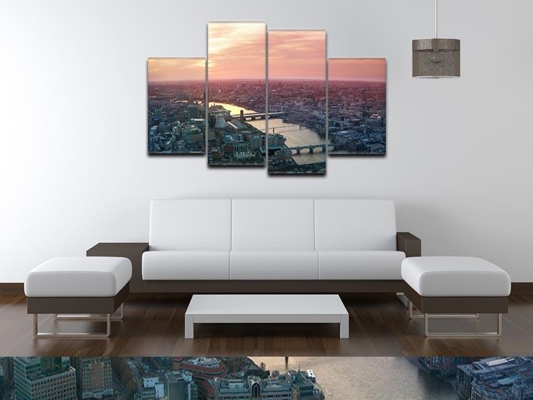 London business and financial aria view 4 Split Panel Canvas - Canvas Art Rocks - 3