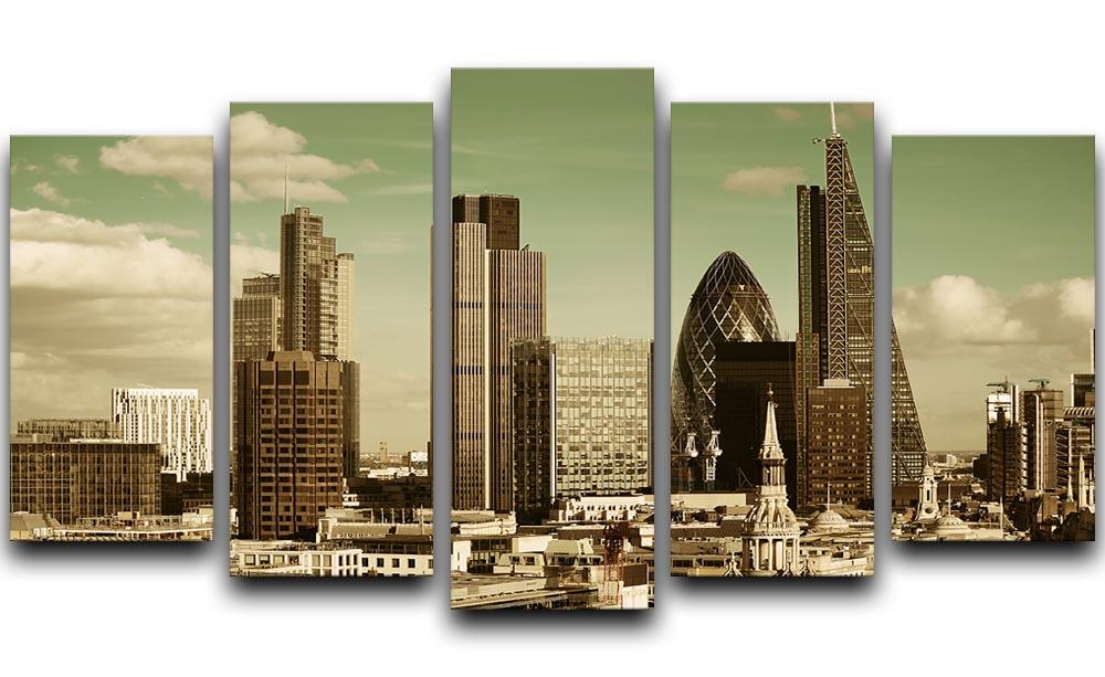 London city rooftop view with urban architectures 5 Split Panel Canvas - Canvas Art Rocks - 1