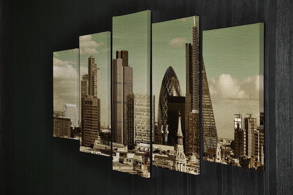 London city rooftop view with urban architectures 5 Split Panel Canvas - Canvas Art Rocks - 2