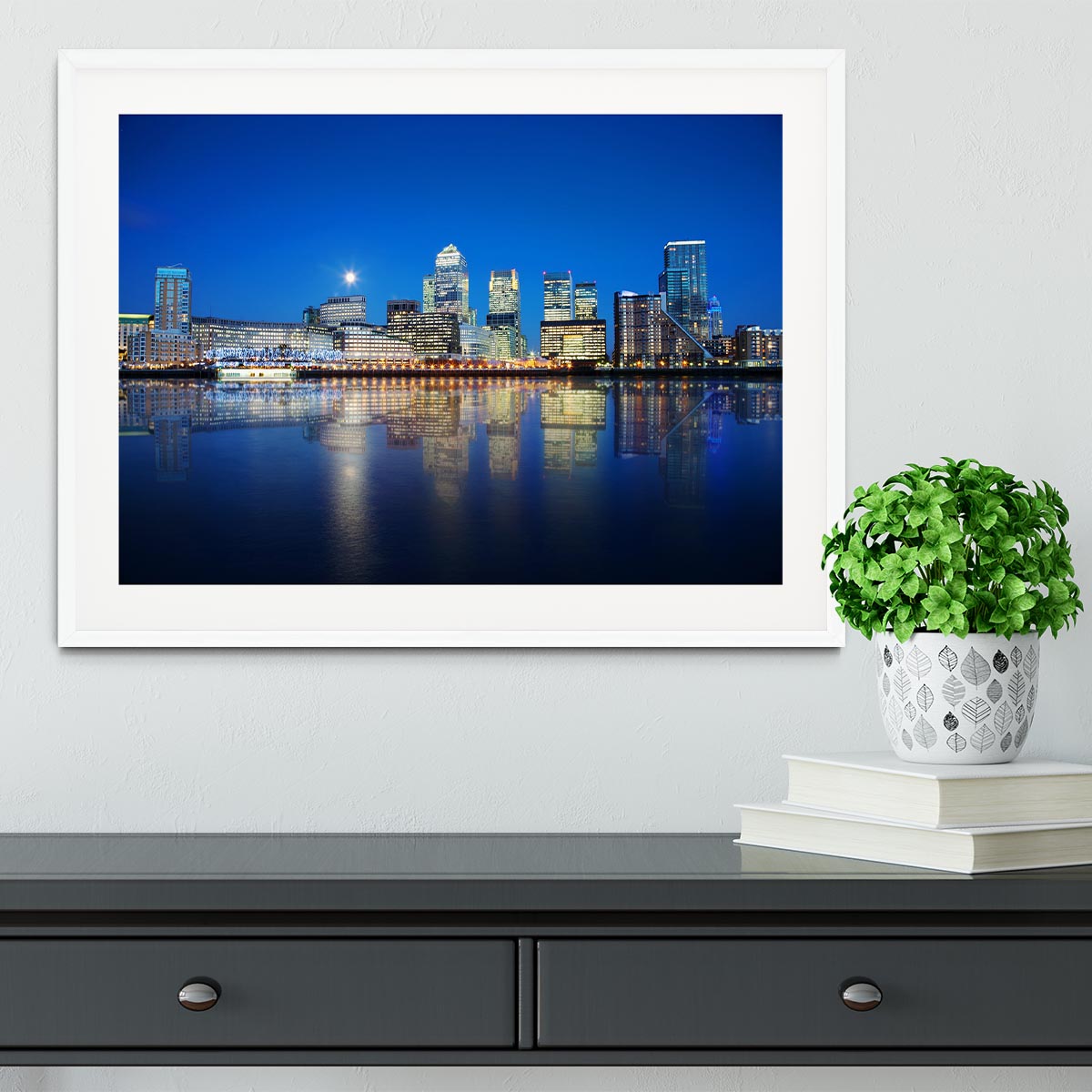 London skyscrapers reflected Framed Print - Canvas Art Rocks - 5