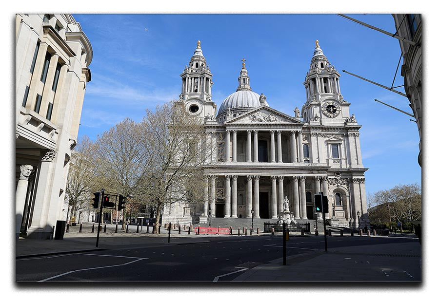 London under Lockdown 2020 St Pauls Cathedral Canvas Print or Poster - Canvas Art Rocks - 1