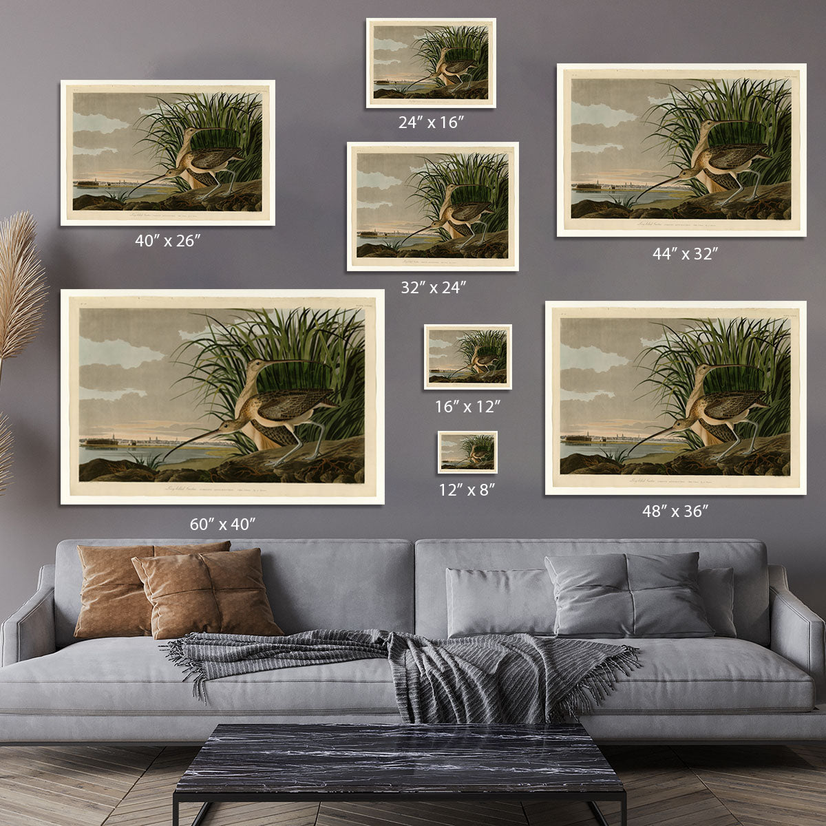 Long billed Curlew by Audubon Canvas Print or Poster - Canvas Art Rocks - 7