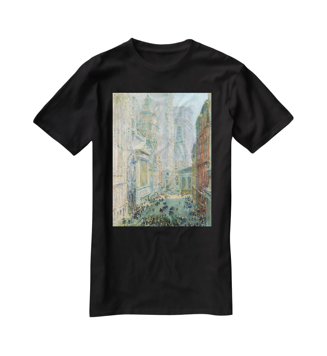 Lower Manhattan by Hassam T-Shirt - Canvas Art Rocks - 1