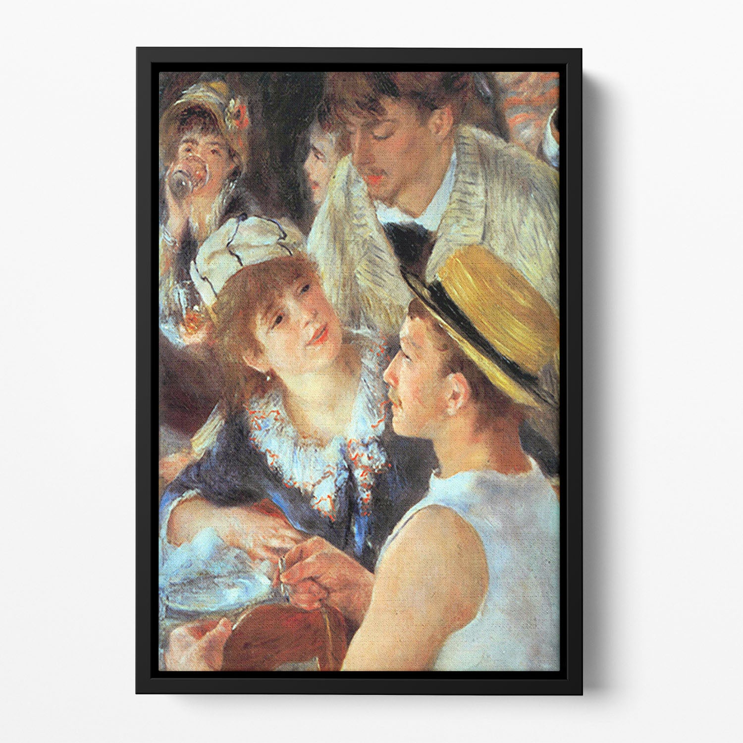 Lunch on the boat party detail by Renoir Floating Framed Canvas