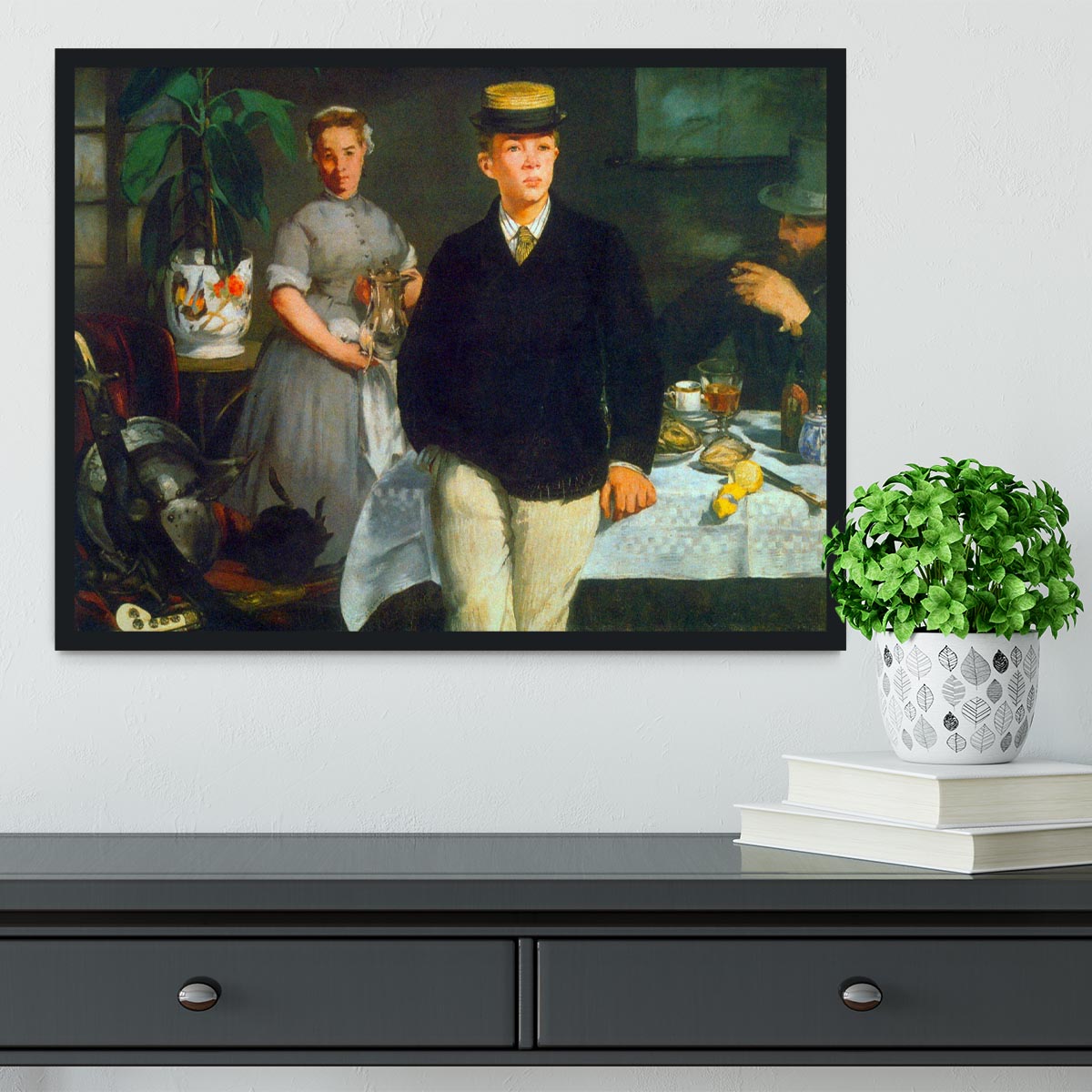 Luncheon by Manet Framed Print - Canvas Art Rocks - 2