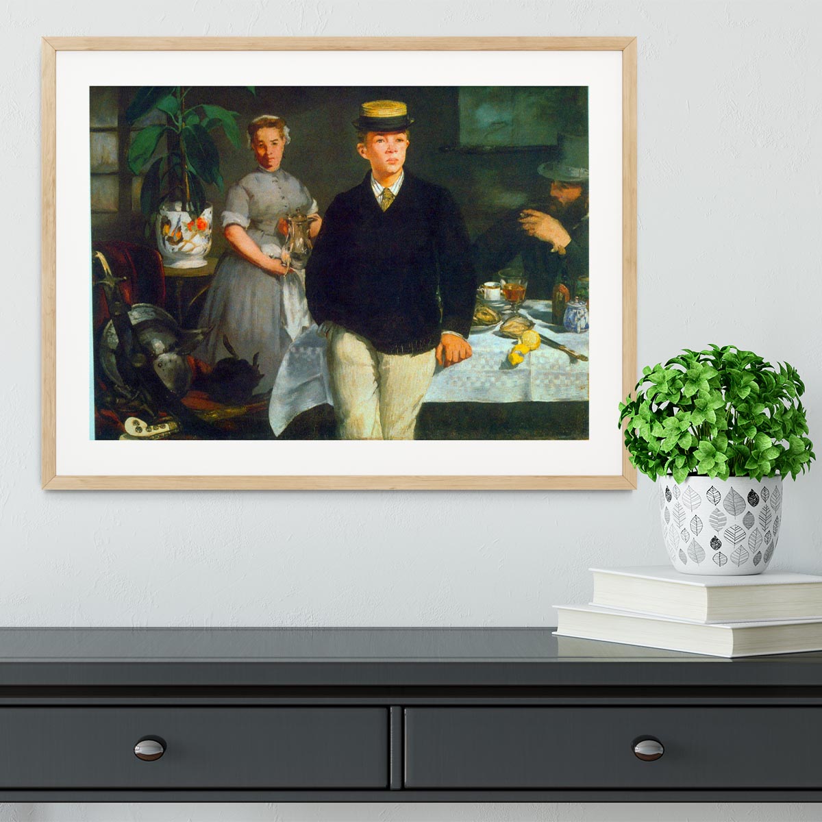 Luncheon by Manet Framed Print - Canvas Art Rocks - 3