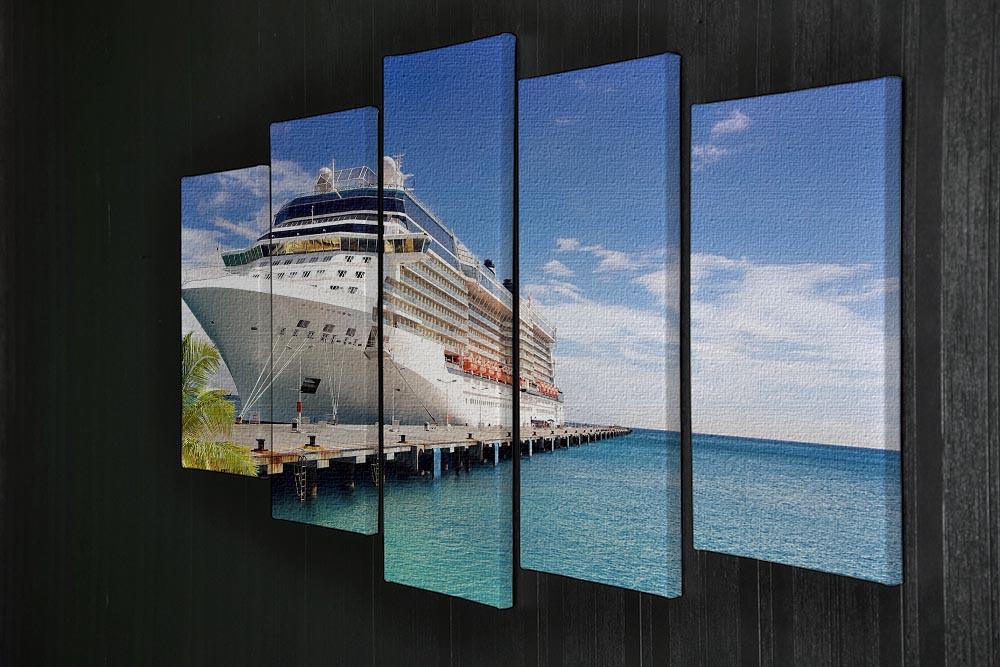 Luxury Cruise Ship in Port on sunny day 5 Split Panel Canvas - Canvas Art Rocks - 2