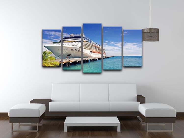 Luxury Cruise Ship in Port on sunny day 5 Split Panel Canvas - Canvas Art Rocks - 3