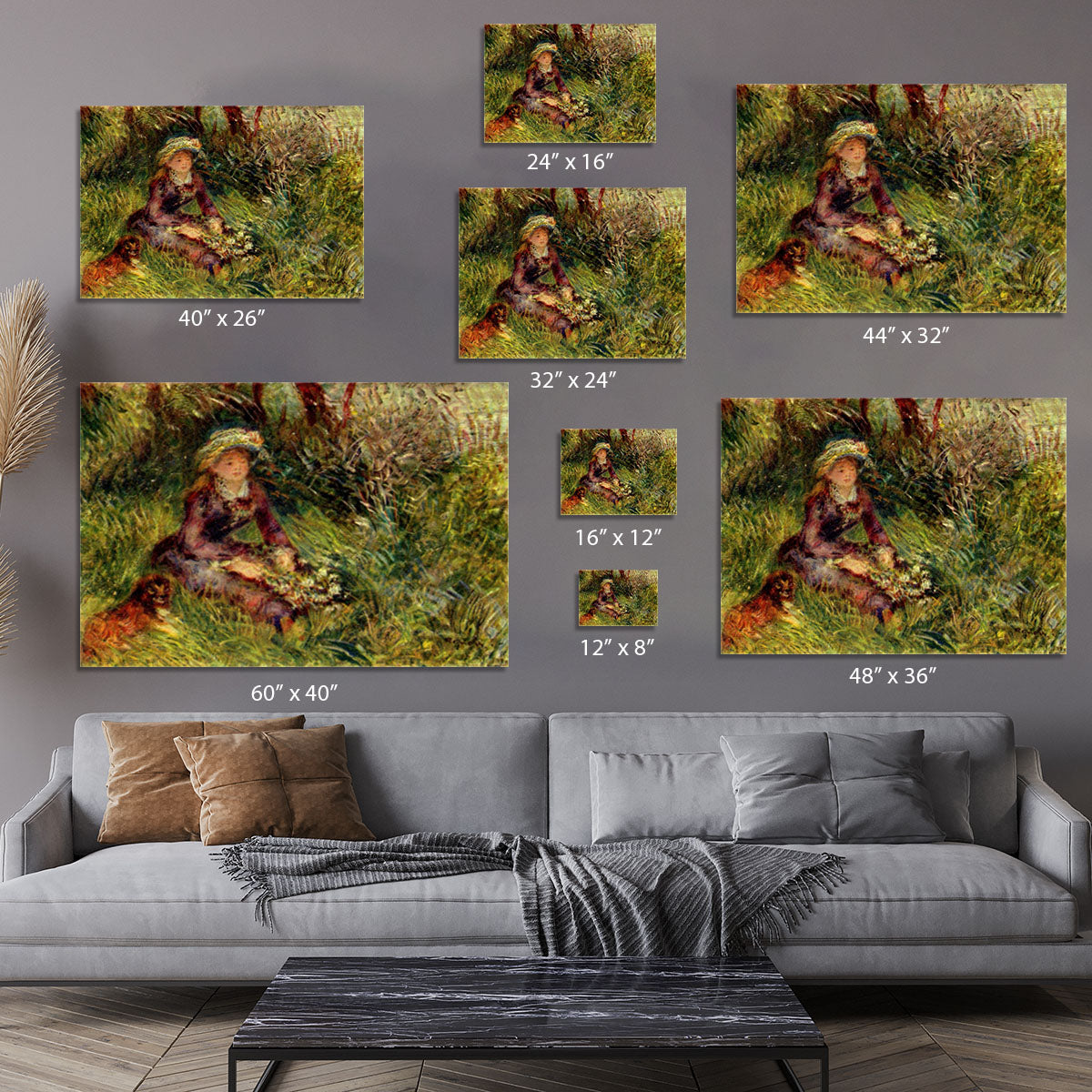 Madame Renoir with dog by Renoir Canvas Print or Poster - Canvas Art Rocks - 7