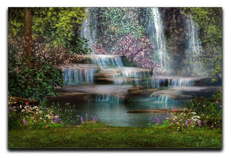 Magical landscape with waterfalls Canvas Print or Poster - Canvas Art Rocks - 1