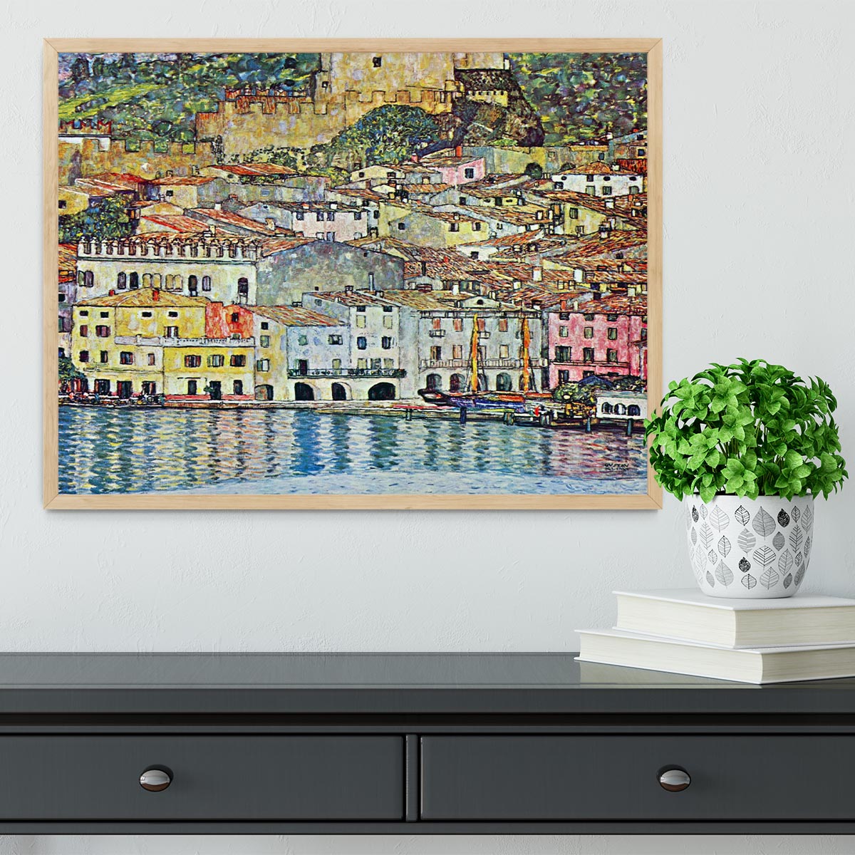 Malcena at the Gardasee by Klimt Framed Print - Canvas Art Rocks - 4