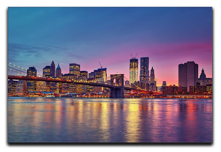 Manhattan at dusk Canvas Print or Poster - Canvas Art Rocks - 1