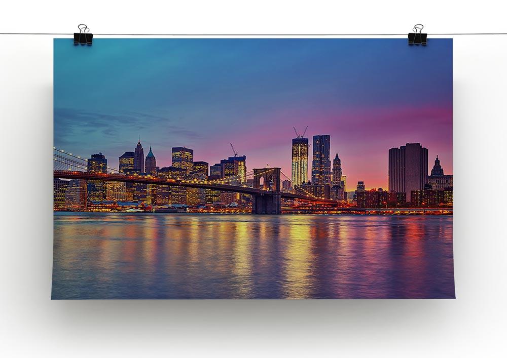 Manhattan at dusk Canvas Print or Poster - Canvas Art Rocks - 2