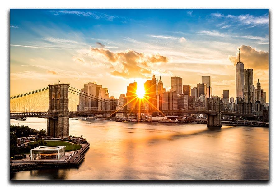 Manhattan skyline at sunset Canvas Print or Poster - Canvas Art Rocks - 1